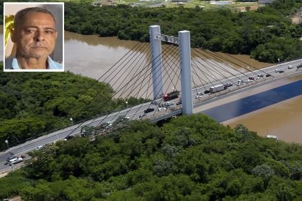Corpo de Itamar Teixeira (no detalhe) foi encontrado sob a Ponte S�rgio Motta 