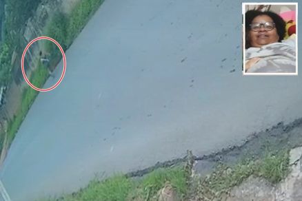 Imagem mostra momento em Idalina (no detalhe) � atropelada e morta