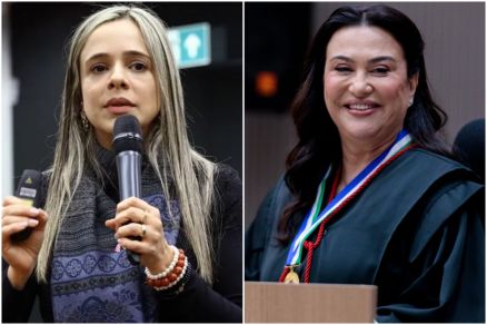 A ju�za Amini Haddad Campos e a desembargadora Anglizey Solivan de Oliveira