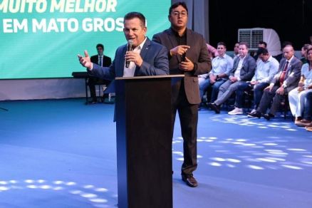 Governador Mauro Mendes, durante entrega do novo Hospital Central