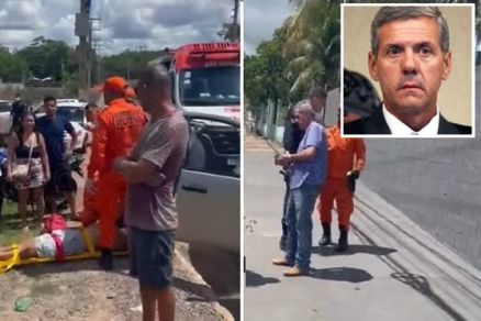 O desembargador aposentado Evandro St�bile (no detalhe), que provocou acidente em Cuiab� 