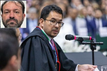 O empres�rio Alexandre Franzner Pisetta (detalhe) que est� preso por crimes contra a ex-namorada