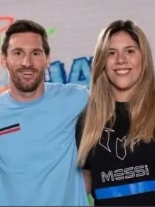 Messi e a irm� Mar�a Sol