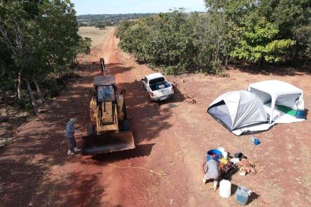 Barreira sanit�ria montada em Campin�polis, quando em junho houve a confirma��o da presen�a da doen�a viral que afeta aves