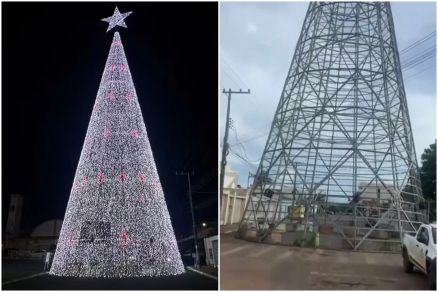 �rvore de Natal gigante de Barra tem 36 metros