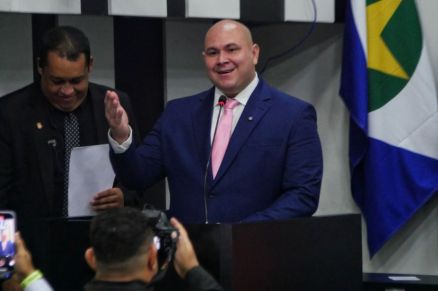 O prefeito Abilio Brunini, durante sua posse na C�mara em 1� de janeiro