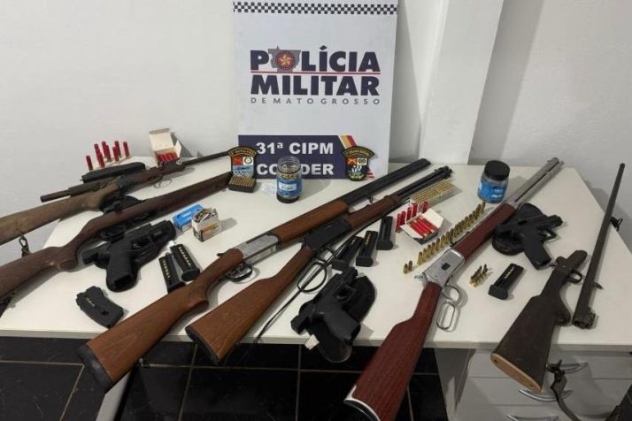 PM prende 5 homens e apreende nove armas em Colider