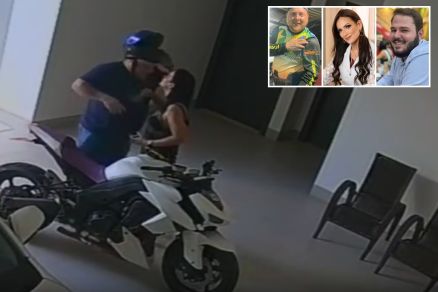 Ivan e Sabrina em registro feito por c�mera de segurna�a