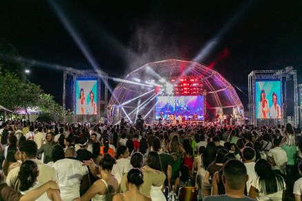 O evento contou com participa��o de bandas e cantores de m�sica gospel