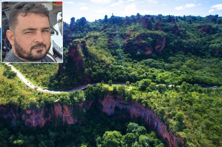 J�nior Torres Azara (detalhe) perdeu controle em curva pr�ximo ao Port�o do Inferno