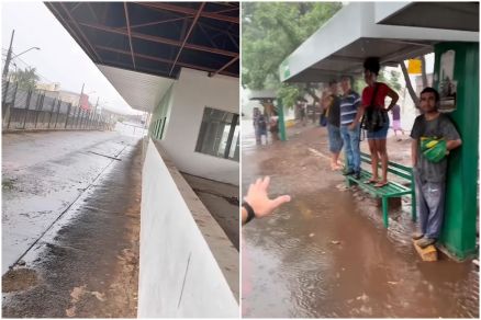 Abilio vistoriou local durante chuva e encontrou passageiros em ponto expostos � �gua