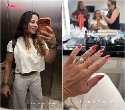 Viviane Ara�jo comemora in�cio das grava��es de 'Tr�s Gra�as'