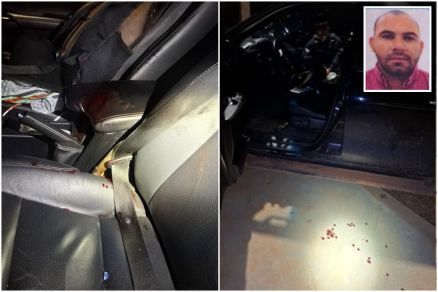 Aristides (no detalhe) foi baleado em caminhonete Hilux 