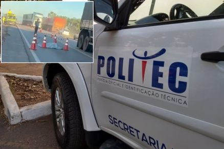 Politec realizou a per�cia no local; em detalhe local do acidente 