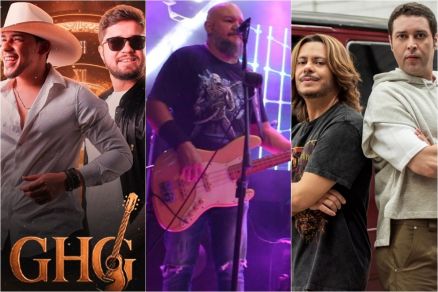 Dupla Gustavo Henrique e Guilherme, festival Piano Rock e poster de Agentes Muito Especiais 