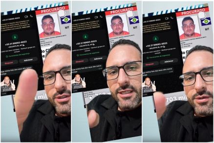 Policial Militar Harlon Vargas mostrando envio de mensagens por foragido