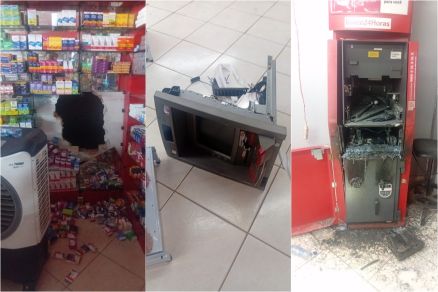 Imagens da destrui��o deixada por criminosos em farm�cia de Cuiab� 