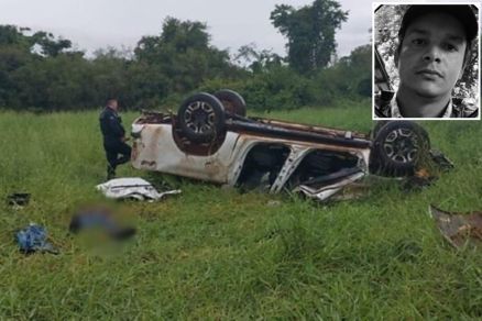 As v�timas estavam em uma Hilux; em detalhe est� Lucas Xavier Bandeira Alencar, uma das v�timas fatais 