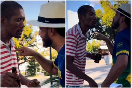 Vandinho Patriota em discuss�o com morador de rua; �Eu moro na rua mas n�o sou tornozelado�, disse homem