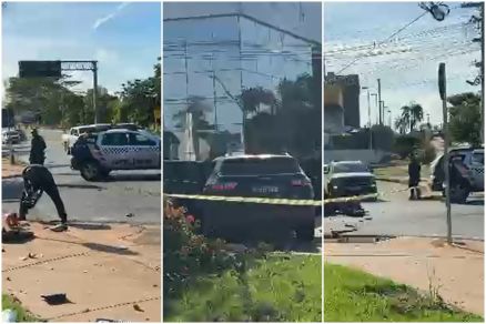 Imagens registradas no local do acidente na Avenida Miguel Sutil, em Cuiab�