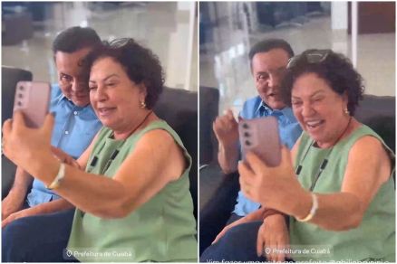 O deputado estadual Eduardo Botelho e a vereadora Baixinha Giraldelli, que ca�ram na risada com piadas da parlamentar