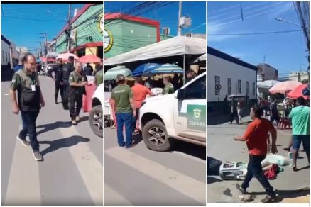 Vendedores ambulantes durante a��o da Secretaria Municipal de Ordem P�blica