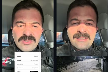 O sargento da Pol�cia Militar, Dickson Casarin, ap�s prender agressor em em Sinop