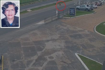 Segundos antes de Ilmes Dalmes Mendes da Concei��o (detalhe) ser atropelada 