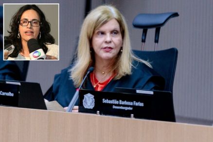 A desembargadora Nilza Maria P�ssas de Carvalho, que afastou a ju�za Maria das Gra�as Gomes da Costa (no detalhe) 