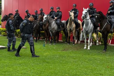 No local h� maior contingente de policiais e presen�a da Cavalaria da PM