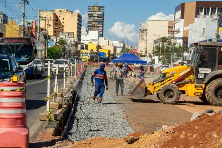 Canteiro de obras da regi�o da Prainha, em Cuiab� 