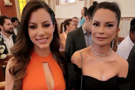 A primeira-dama Virginia Mendes ao lado da nora, Maria Eduarda Fornari