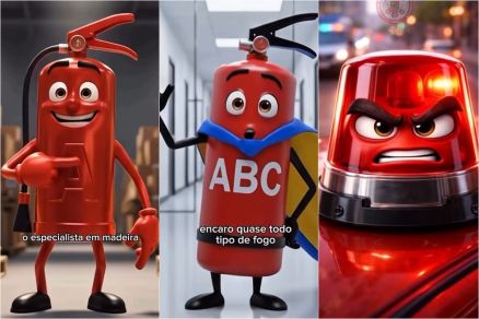 Personagens criados com IA em v�deos educativos do Corpo de Bombeiros 