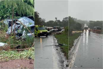 Acidente entre quatro ve�culos deixa um morto e tr�s feridos 