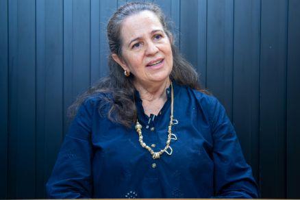 A presidente do Centro Esp�rita Benedito da Cura, Marly Vieira, que falou sobre espiritismo 