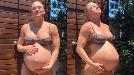 Tatiana Weston-Webb mostrou a barriga na 40� semana de gesta��o 