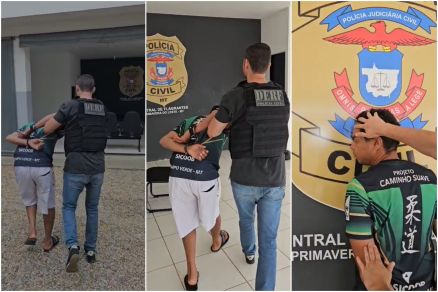 Suspeito � conduzido para unidade policial de Primavera do Leste 