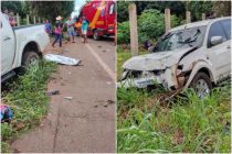 Homem morre ap�s colis�o entre moto e caminhonete em VG