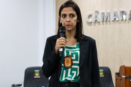 A delegada Layssa Cris�stomo de Paula Leal, da Delegacia de Sorriso 