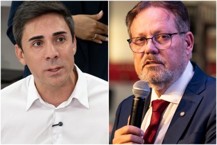 O secret�rio de Educa��o do Estado, Alan Porto, e o secret�rio de Sa�de do Estado, Gilberto Figueiredo, que buscam viabilizar projeto em outras siglas