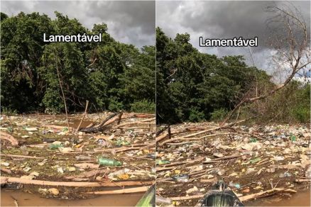 Lixo toma as margens do Rio Cuiab�, nas proximidades do S�o Gon�alo Beira Rio 