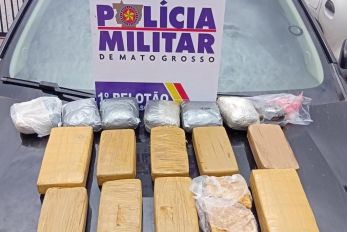 A��o policial apreende 14 quilos de entorpecentes em MT