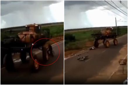 Acidente foi filmado por c�meras de seguran�as da regi�o de �gua Boa