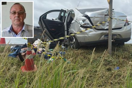 Ari Felippi (detalhe), de 62 anos, conduzia um Chevrolet Prisma