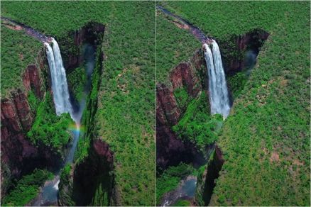 A cachoeira Jatob� � a mais alta de Mato Grosso, com 254 metros de queda d��gua