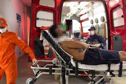 Corpo de Bombeiros prestou os primeiros socorros � v�tima no local