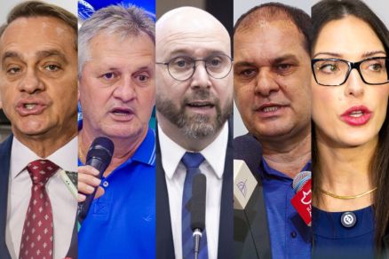 Os membros da CPI: deputados Wilson Santos, Dilmar Dal Bosco, Beto Dois a Um, Chico Guarnieri e Janaina Riva