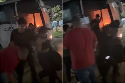 Inc�ndio em �nibus assustou universit�rios em Mato Grosso