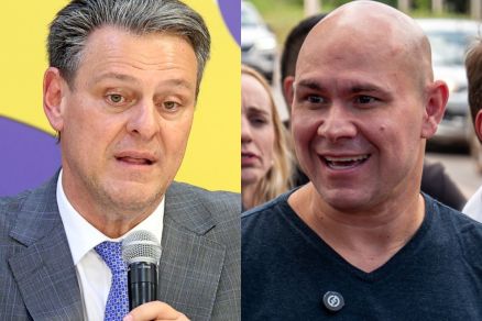 O ministro Carlos F�varo e o prefeito de Cuiab�, Abilio Brunini 