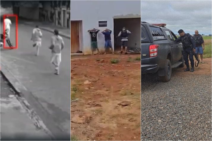 C�mera flagra fuga de presos de cadeia em MT; Pol�cia faz ca�ada 